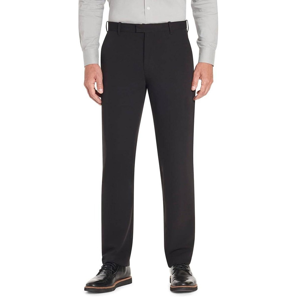 Van Heusen Flex 40x32 Men's Straight Fit Stretch Non-Iron Dress Pants Black